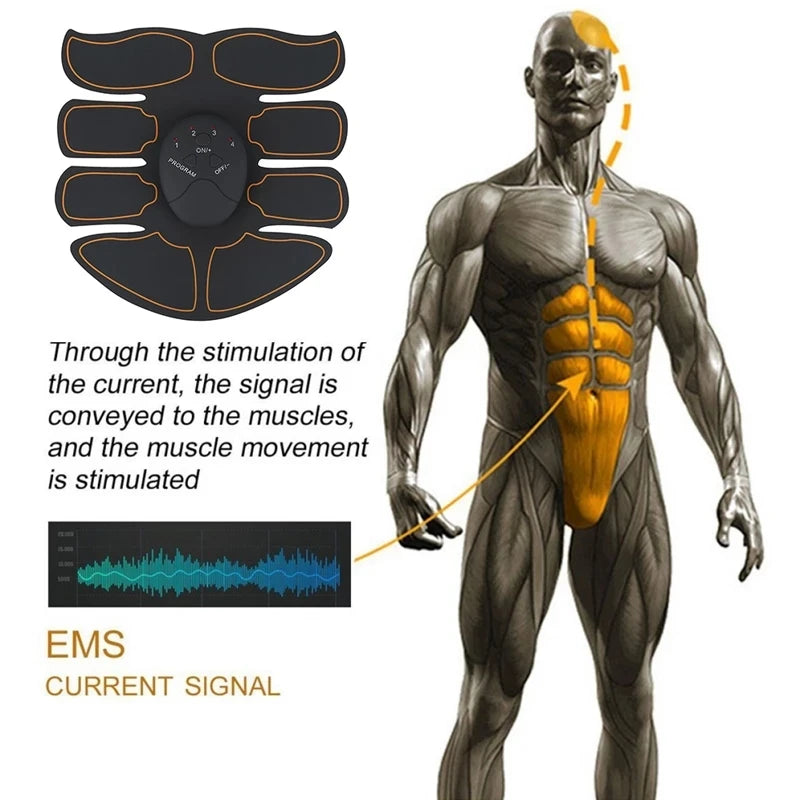 Wireless EMS Abdominal Hip Trainer Waist Arm Leg Body Smart Slimming Muscle Stimulator Unisex Fitness Equipment