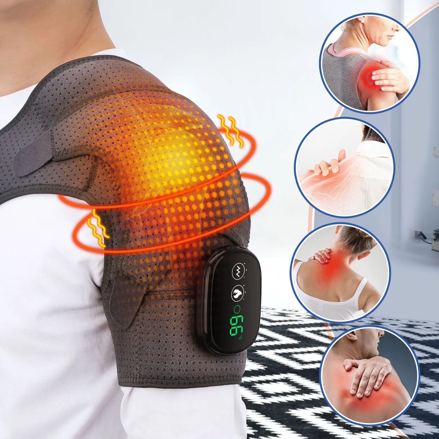 Adjustable Electric Heating Therapy Shoulder Brace