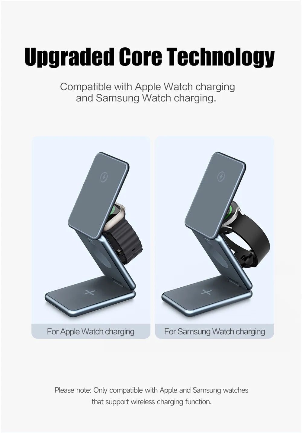 3 in 1 Foldable Portable Wireless Fast Charging Station