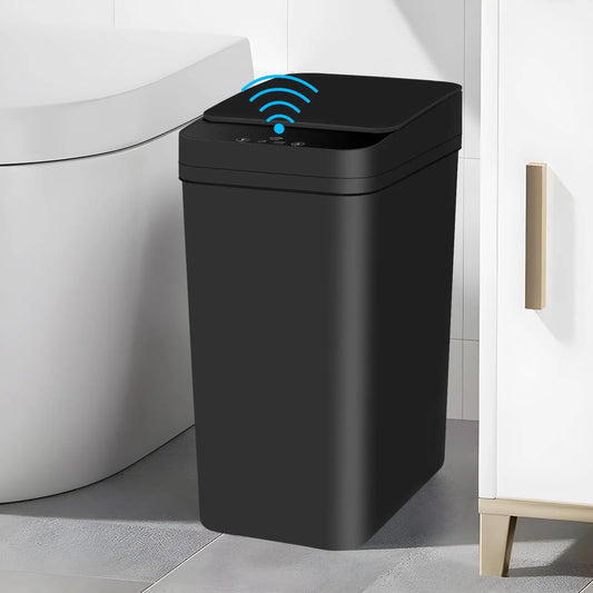 Bathroom Touchless Trash,12L Motion Sensor-Activated Trash Can with Lid, Automatic Toilet Trash can