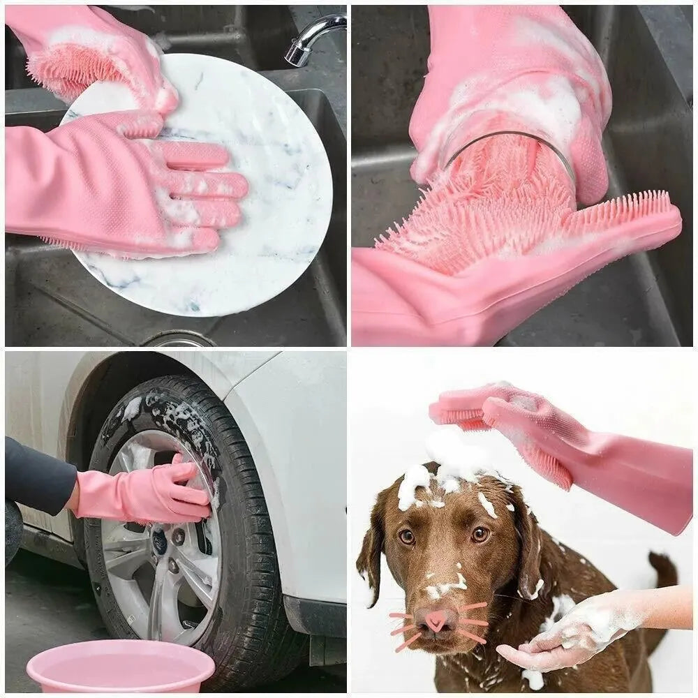 Magic Silicone Dishwashing Cleaning Gloves