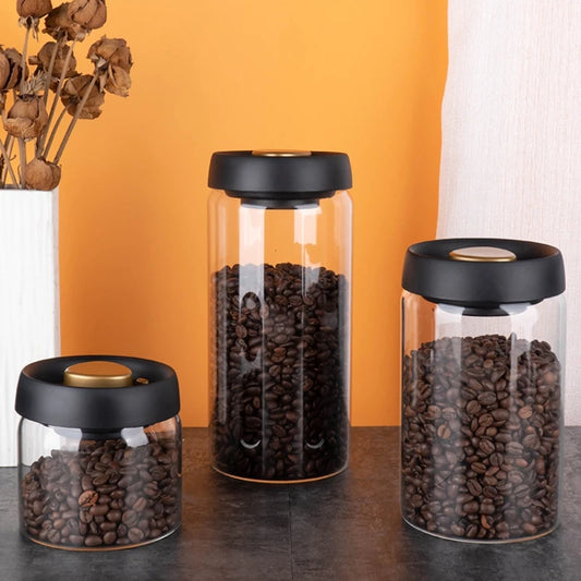 GIANXI Vacuum Sealing Jug Coffee Beans Glass Airtight storage Jar