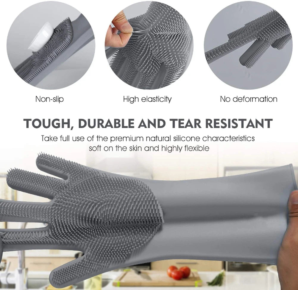 Magic Silicone Dishwashing Cleaning Gloves