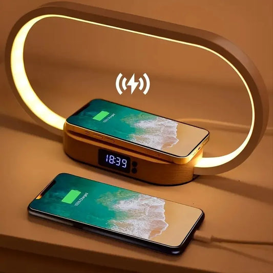 Multifunction Lamp, Wireless Fast Charging Stand with LED Clock