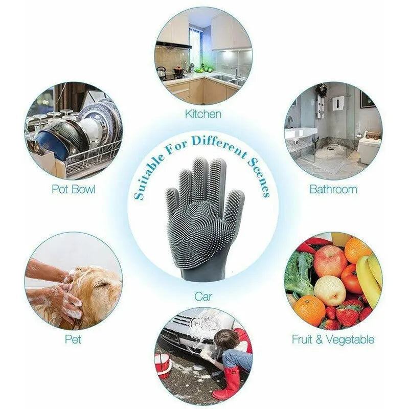 Magic Silicone Dishwashing Cleaning Gloves