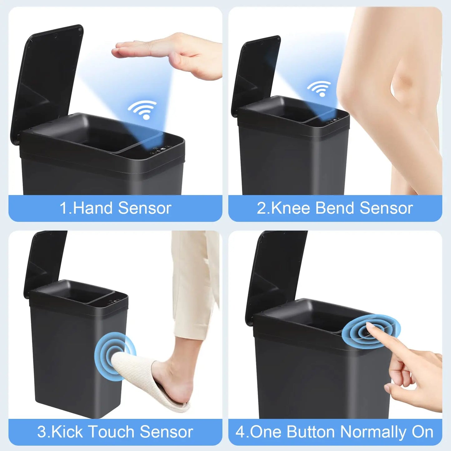 Bathroom Touchless Trash,12L Motion Sensor-Activated Trash Can with Lid, Automatic Toilet Trash can