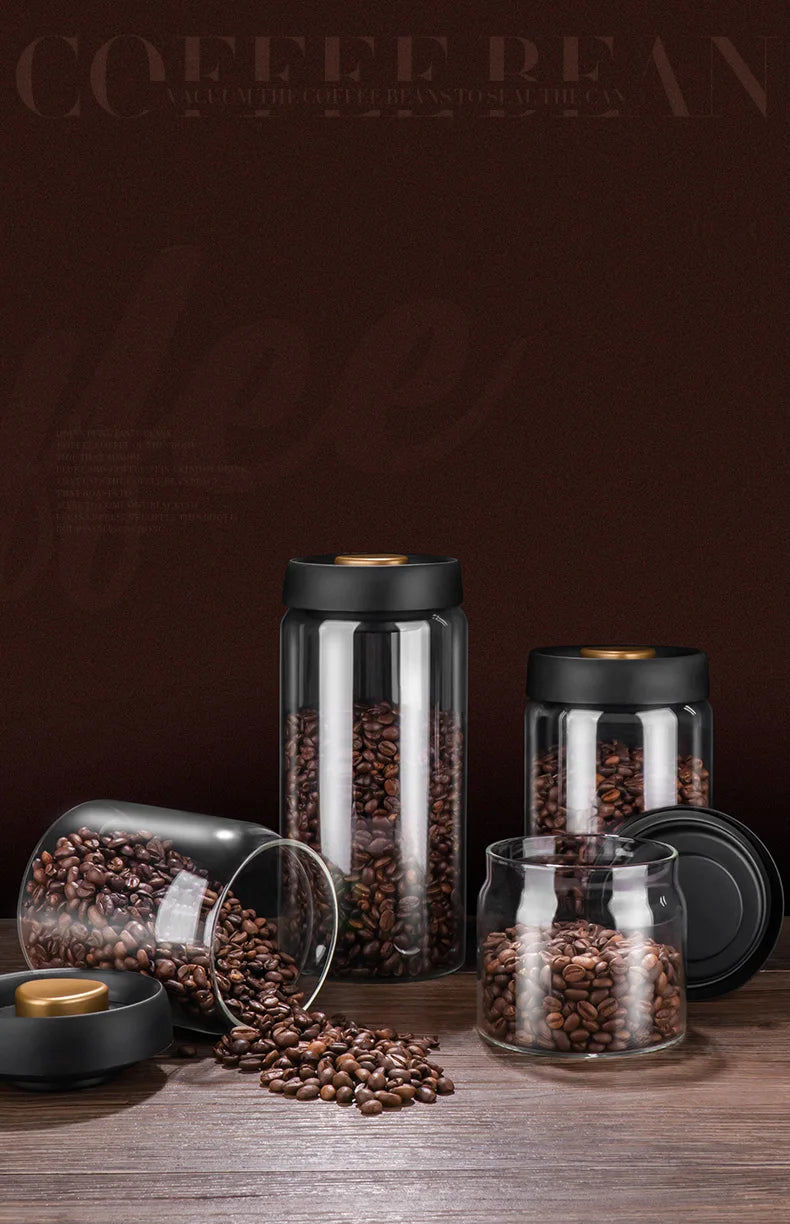 GIANXI Vacuum Sealing Jug Coffee Beans Glass Airtight storage Jar