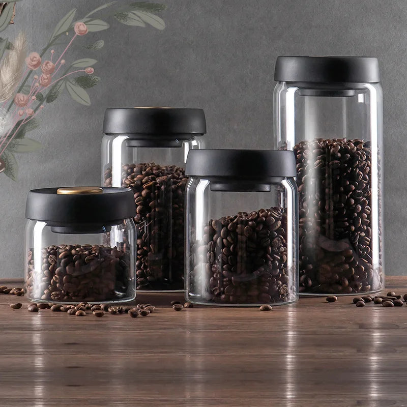 GIANXI Vacuum Sealing Jug Coffee Beans Glass Airtight storage Jar