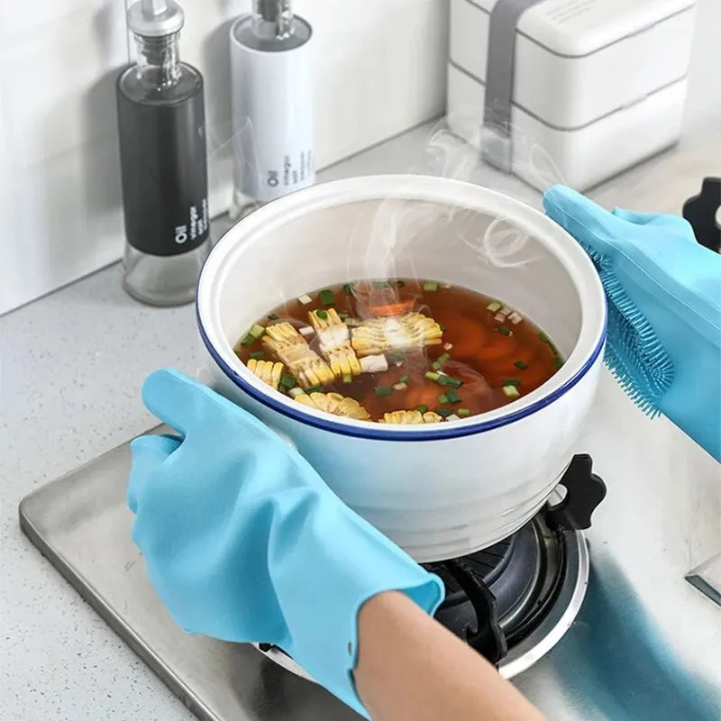 Magic Silicone Dishwashing Cleaning Gloves