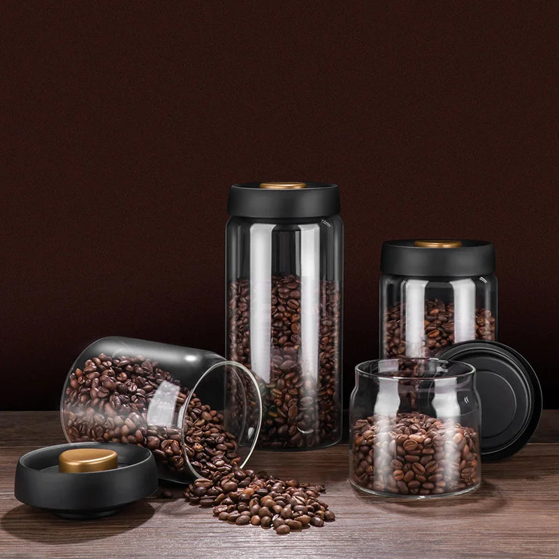 GIANXI Vacuum Sealing Jug Coffee Beans Glass Airtight storage Jar