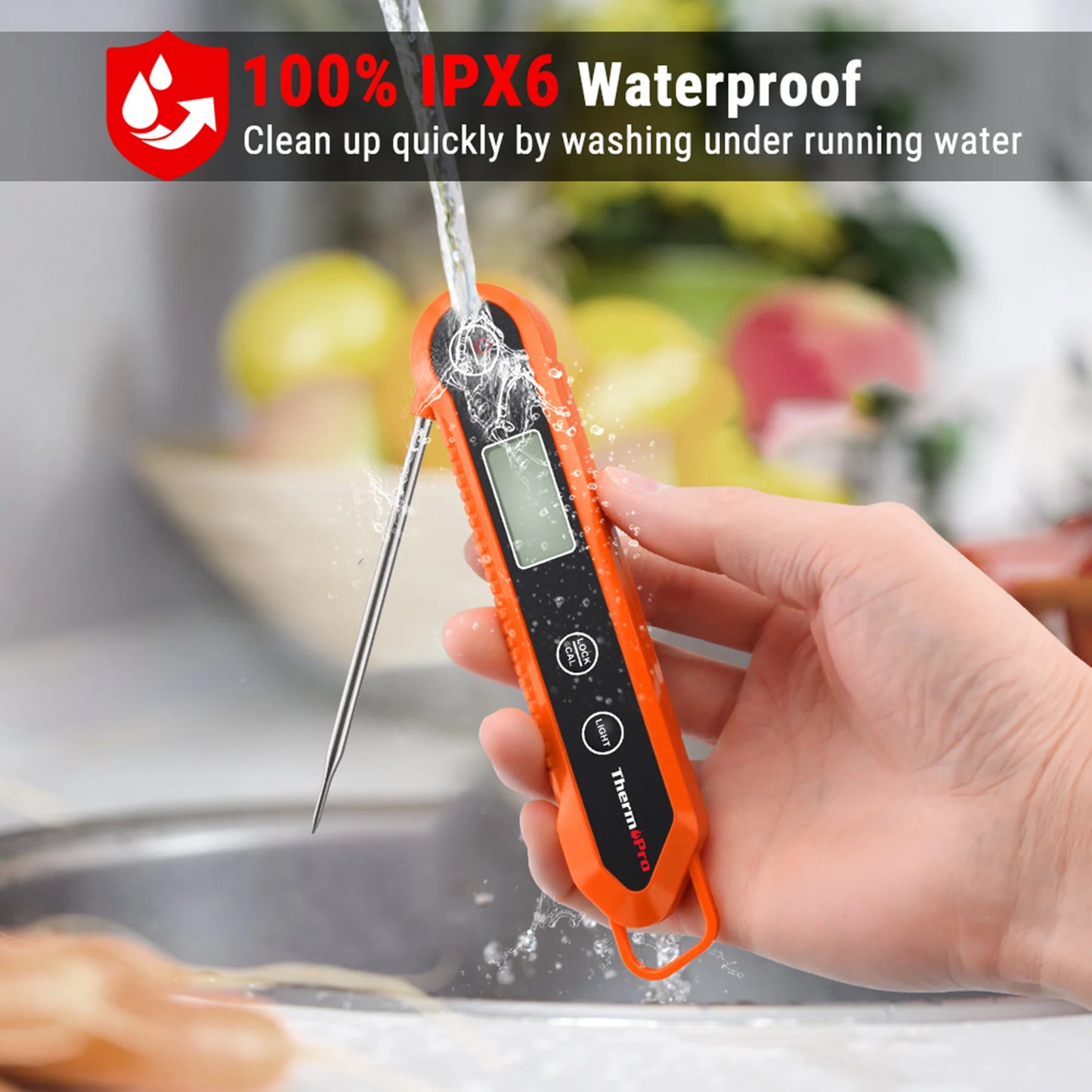 ThermoPro TP03H Waterproof Digital Backlight Folding Barbecue Kitchen Cooking Instant Reading Meat Thermometer