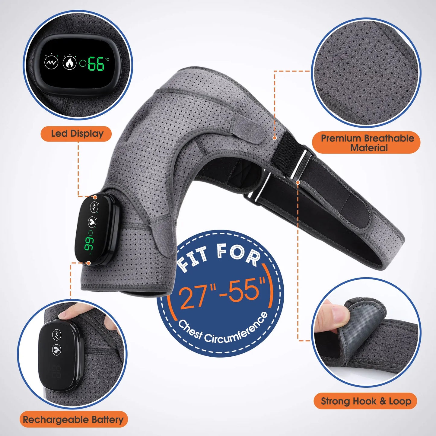 Adjustable Electric Heating Therapy Shoulder Brace