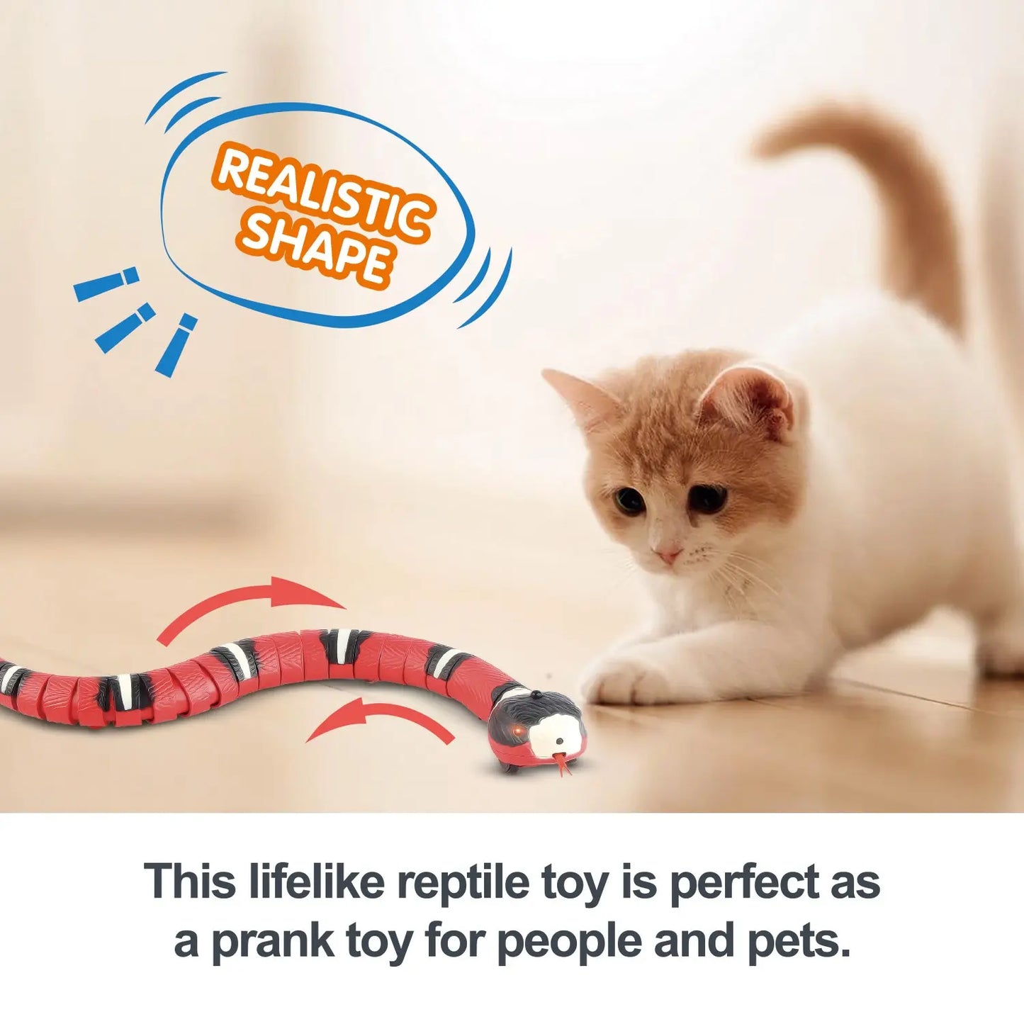 Smart Sensing Pet toys Interactive Automatic Electronic Snake indoor Puppy/Kitten Toy USB Rechargeable for Small Pets