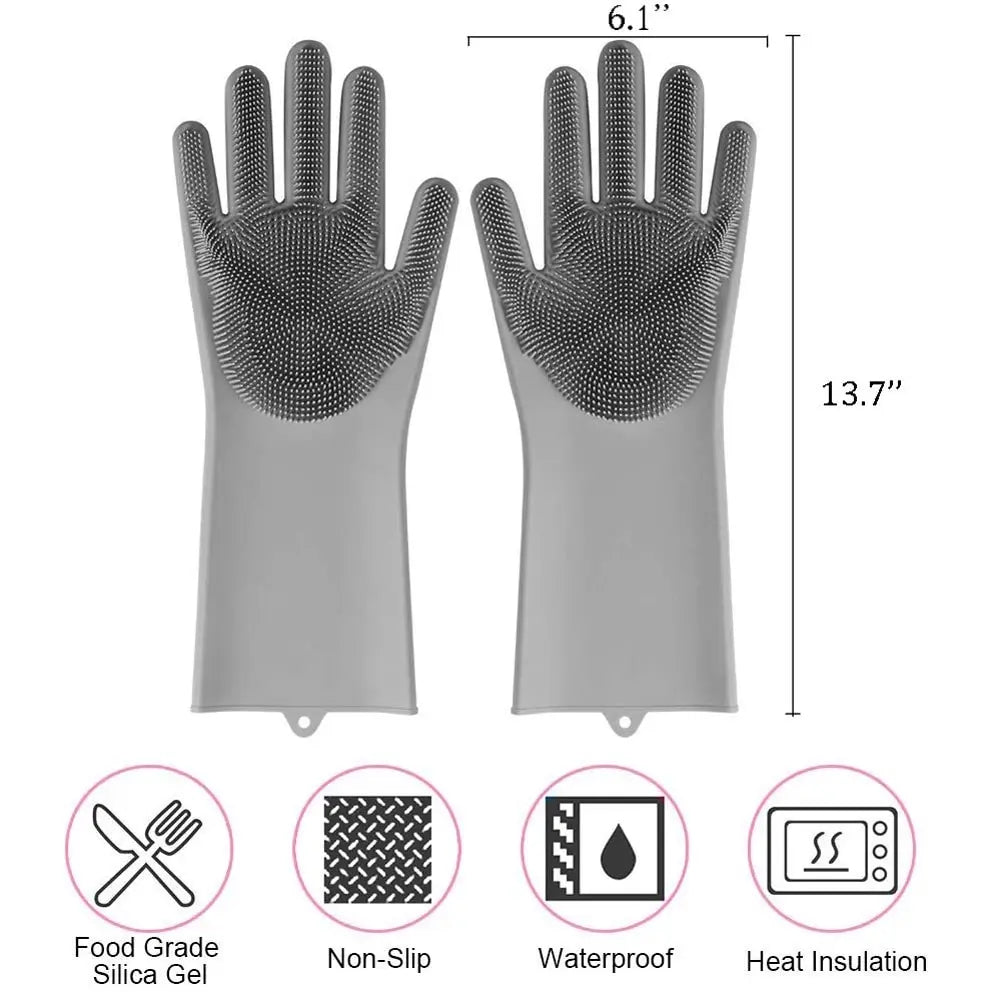 Magic Silicone Dishwashing Cleaning Gloves